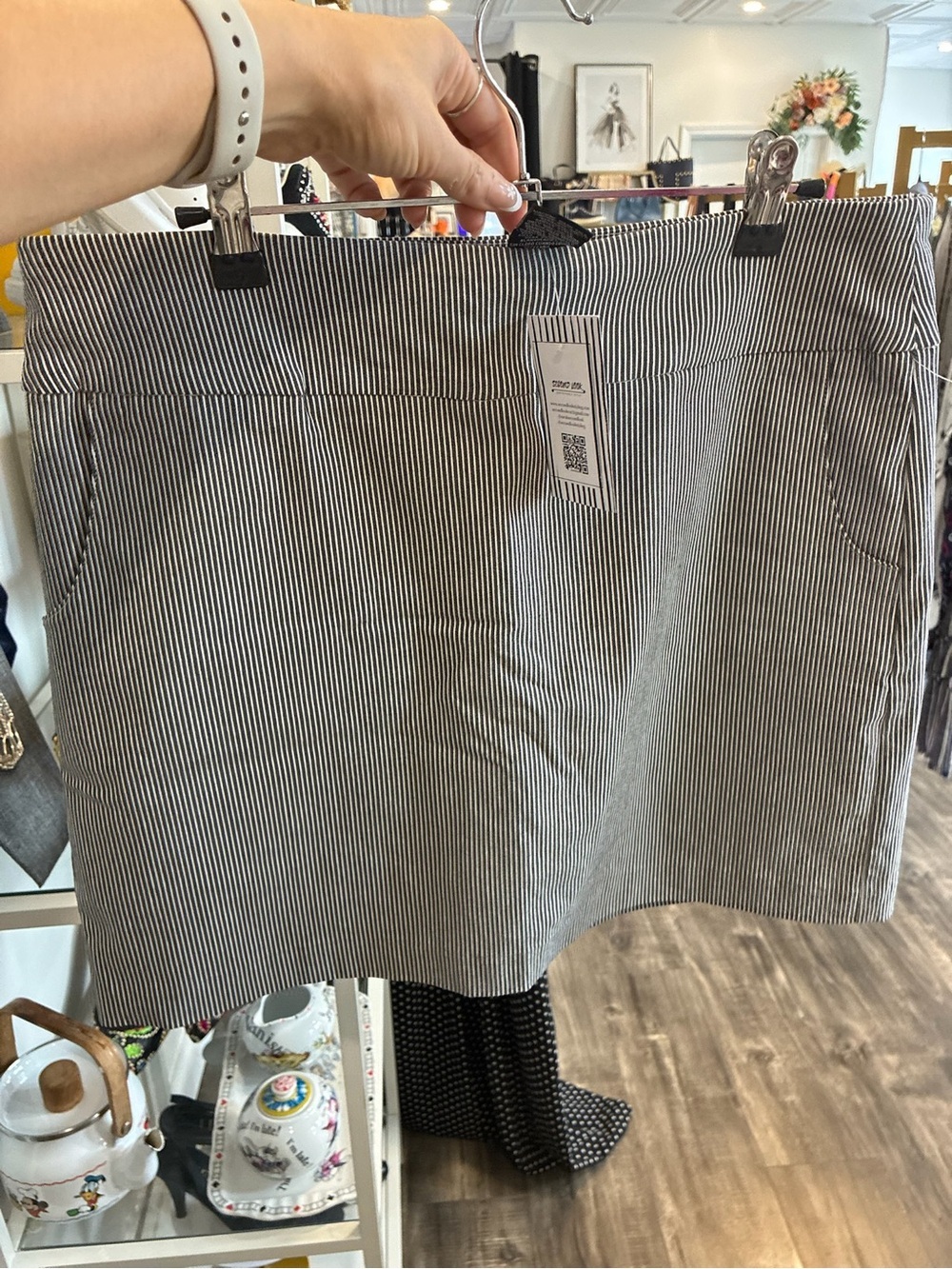 Zac & Rachel Striped Black and White Mini Skirt